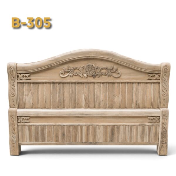 B-305 Solid Teak Wood (Sagwan) Without Counter, Plain Design Bed