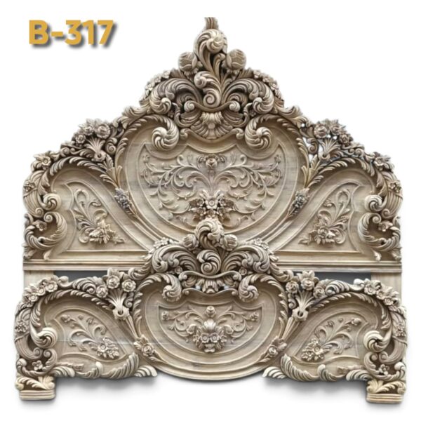 B-317 Without Counter, Plain Design Bed Solid Teak Wood (Sagwan)