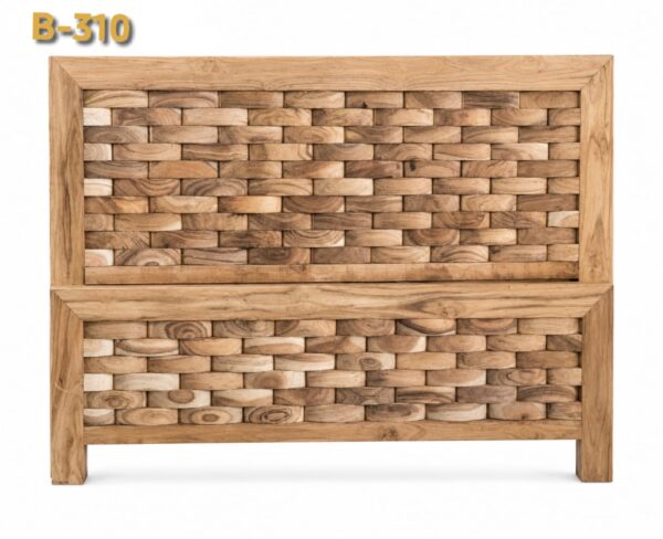 B-310 Solid Teak Wood (Sagwan) Without Counter, Plain Design Bed