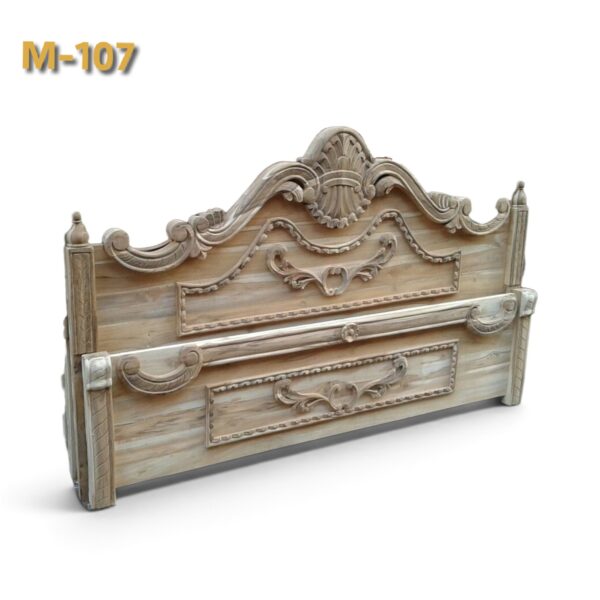M-107  Without Counter, Plain Design Bed (Sagwan)