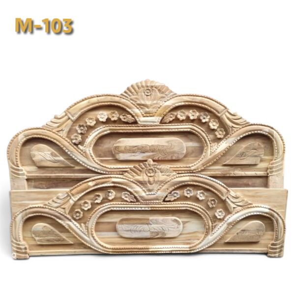 M-103  Without Counter, Plain Design Bed (Sagwan)